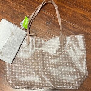 Sam Edelman Tan and White Patterned Tote